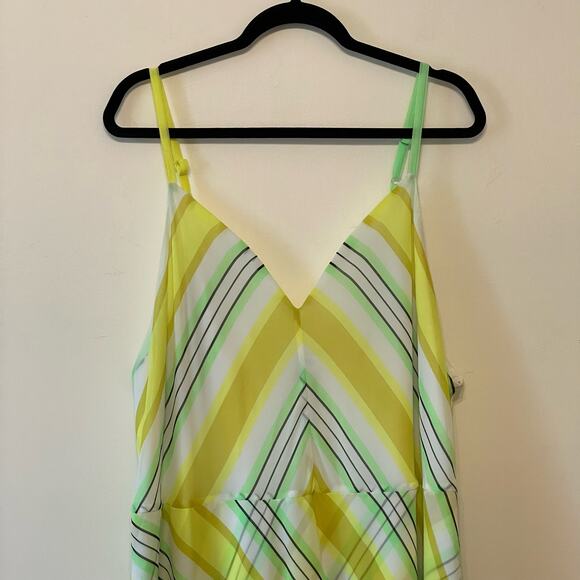 Christopher John Rogers 24W summer dress plaid academia chartreuse tassel - Picture 2 of 7